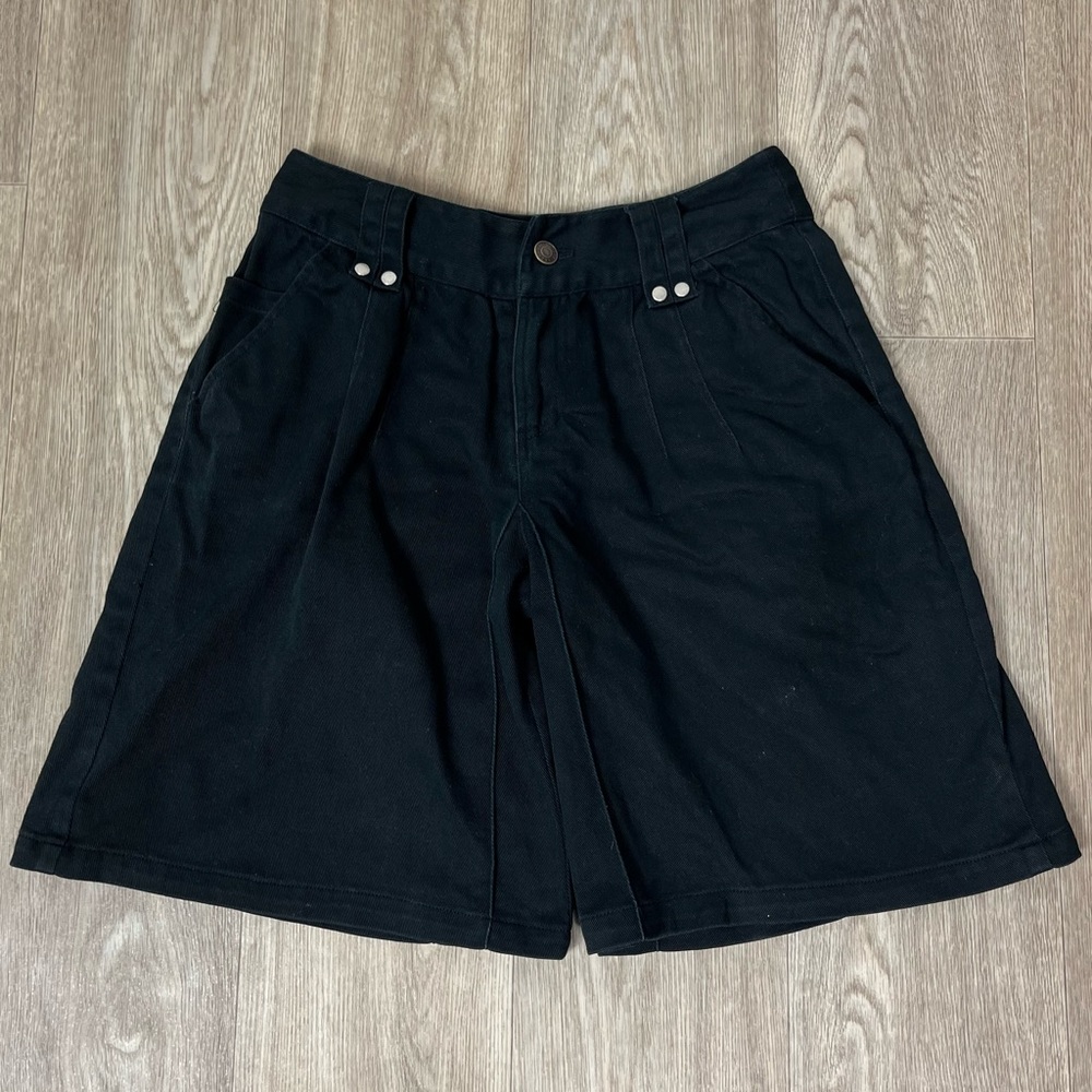 LA Sport Black Shorts Pleated wide leg bermuda shorts 27 Waist
